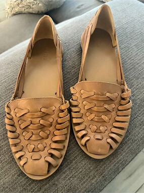 Nisolo Huarache Sandal Leather Flats Brown US 12